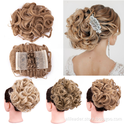 Large Messy Curly Dish Hair Bun Clip Extension